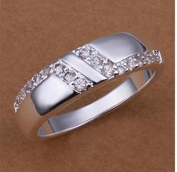 Wholesale - Trendy Crystal 925 fashion Silver ring 371 sz#-image-175846804