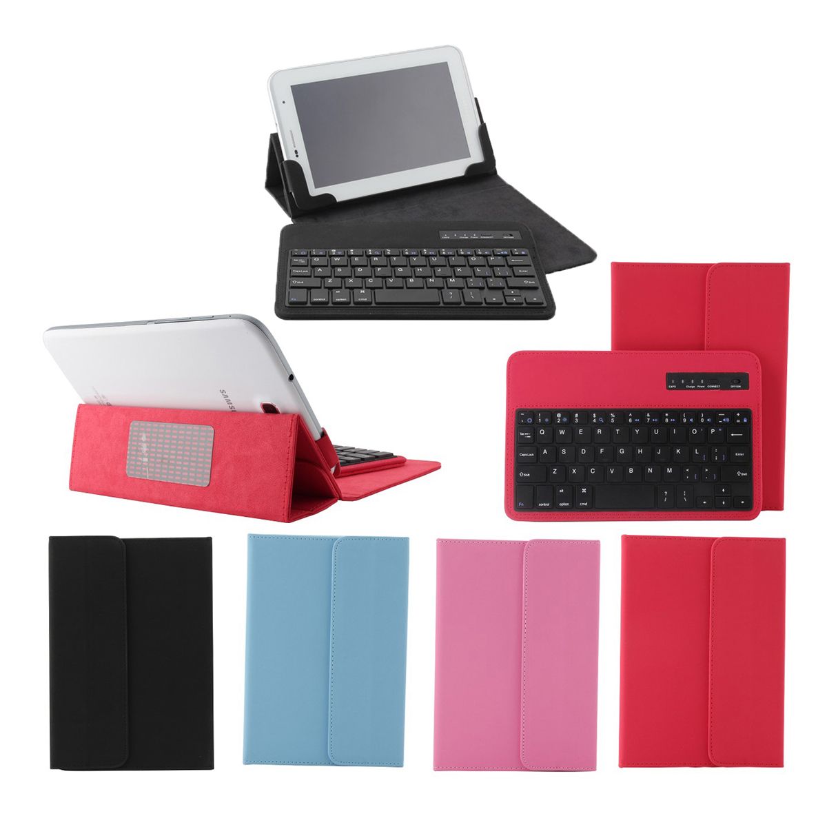 For HP Slate 7 Tablet Removable Wireless Bluetooth Keyboard Leather 