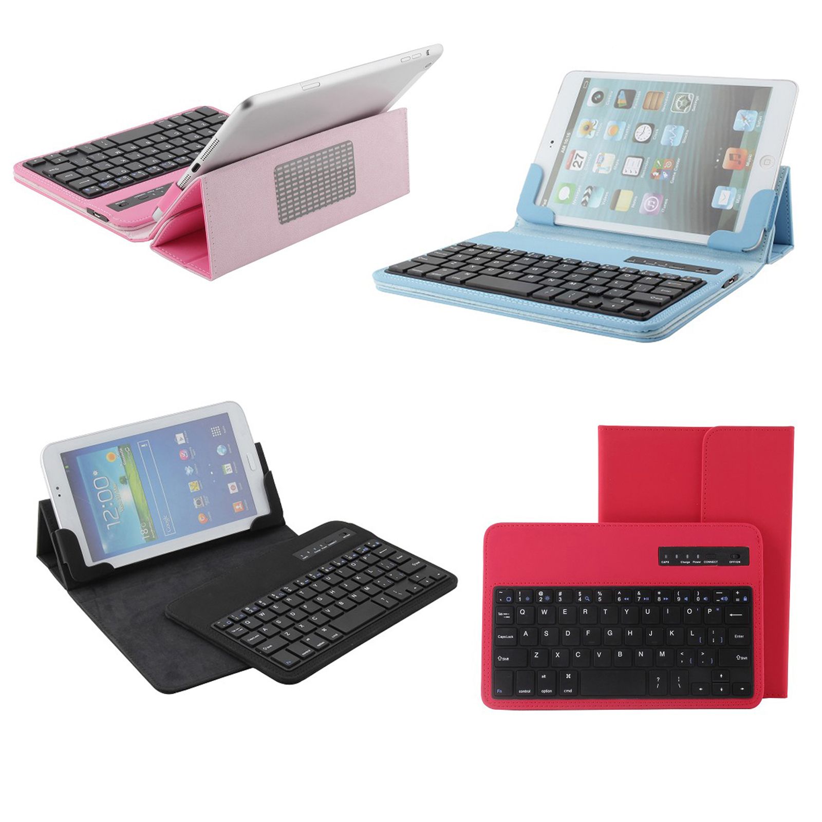 For HP Slate 7 Tablet Removable Wireless Bluetooth Keyboard Leather
