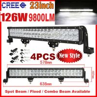 2014 4PCS 23&quot; 126W 42LED*3W CREE LED Work Light Bar Spot Driving OffRoad SUV ATV 4WD 4x4 Flood / Combo Beam 9-32V 9800LM Reflection Cup IP68