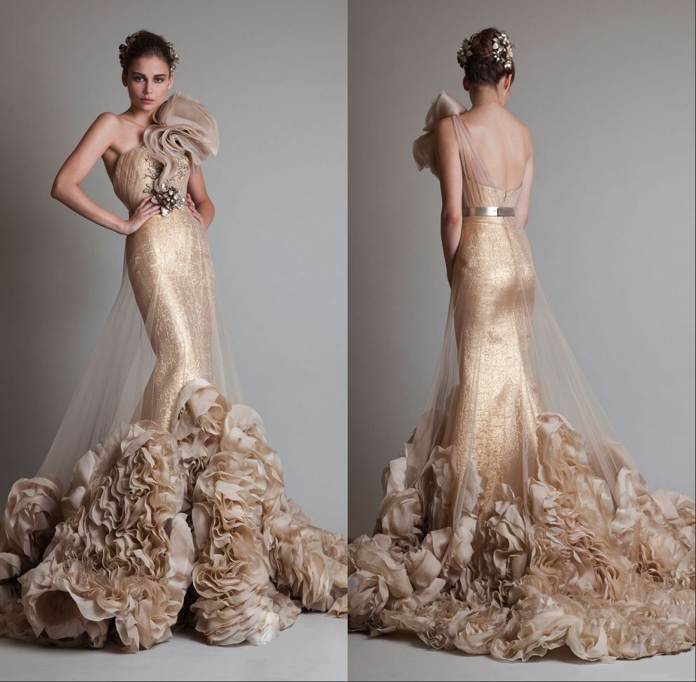 gold designer dress