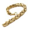 Large Gold Plated Stainless Steel Cool Biker Square byzantine Chain Necklace 8mm 24'' Heavy huge jewelry for men's holidy gifts