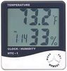 200PCS / Lot Digital LCD-termometer temperaturfuktighetsmätare med klockkalenderlarm HTC-1