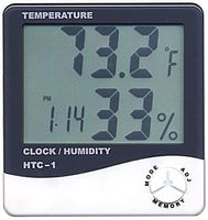 200 pçs / lote Digital LCD Termômetro Medidor de Umidade de Temperatura com Relógio Calendário Alarme HTC-1