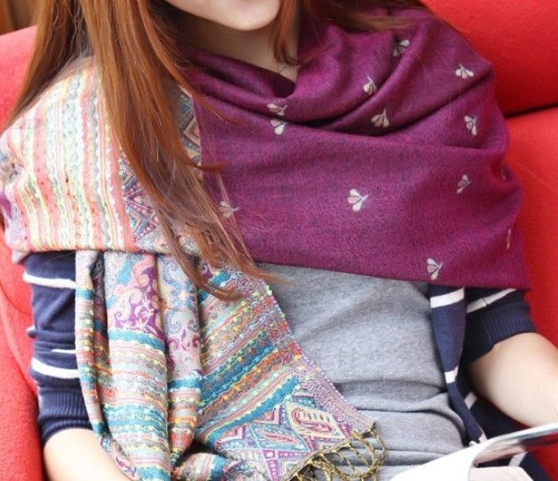 

gorgeous all matched winter cashmere silk cotton feeling jacqurd Scarf Shawl Wrap Cape Stole 26o grams size 200*70cm #3471