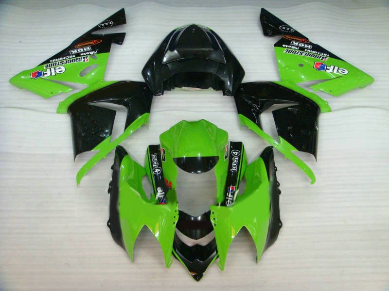 دراجة نارية عدة هدية ل KAWASAKI Ninja ZX10R 04 05 ZX 10R 2004 2005 ZX-10R أخضر لامع أسود Fairings set + 7gifts KJ32