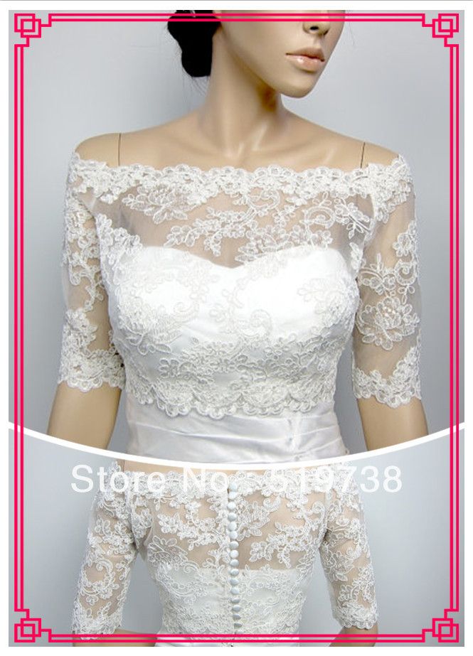 

Custom Made NEW White Ivory Wraps & Jackets Applique Off the Shoulder Wedding Shrug Lace Tulle Bridal Bolero