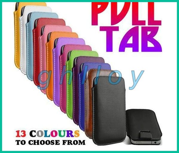 Pull Tab PU Bolsa de couro Capa de pele de pele para Samsung S4 5 6,7,8 Nota 3,4 para iphone 6 7 8 Barato preço fábrica 100 pcs / lote