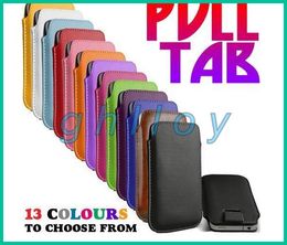 Pull Tab PU Leather Pouch Skin Case Leather case for Samsung S4 5 6,7,8 Note 3,4 for iphone 6 7 8 Cheap Price Factory 100pcs/lot