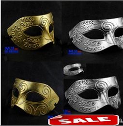 Antike römische griechische Kämpfer-Männermaske venezianische Karneval-Party-Maskerade-Halloween-Kostüm Halbgesichts-Herrenmasken Gold-Silber-Weihnachtstag