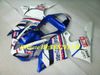 طقم دراجة نارية عالي الجودة لياماها YZFR1 00 01 YZF R1 2000 2001 YZF1000 ABS بلاستيك أبيض أزرق Fairings set + Gifts YD02