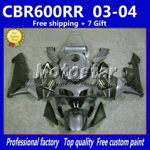 7GIFTS Injektion All Glossy Black Fairing Bodykit för Honda F5 CBR 600 CBR600 RR 2003 2004 Fairings Bodywork Set CBR600RR 03 04 G14