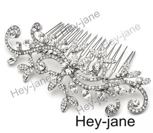 Wholesale titanium hair comb resale online - Classic Silver Plated High Quality Crystal Wedding Bridal Comb Hair Accessory Prom Party Hair Accessory