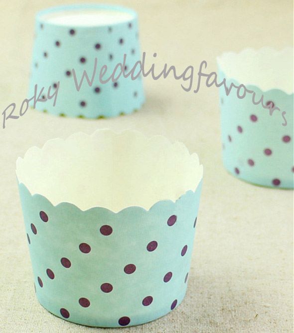 Gratis verzending! / ! Blauwe strepen / blauw met witte potten hoge temperatuur bakken vetvrij papier muffin cupcake liners / wrappers