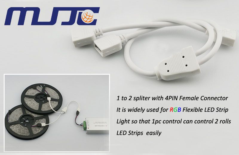 5PCS White Black Male/Female 4PIN RGB LED Strip Connectors Controller Spliter Divider Distributors Cable easy connection