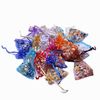 500pcs Patterns Luxury Organza Jewelry Bags Christmas Wedding Voile Gift Bag Drawstring Jewelry Packaging Gift Pouch 79cm XES2504365295