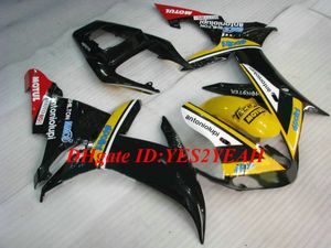 Пользовательские мотоцикл обтекатель комплект для YAMAHA YZFR1 02 03 YZF R1 2002 2003 YZF1000 ABS желтый черный обтекатели комплект+подарки YE06