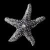3" Rhodium Silver Rhinestone Diamante Beach Starfish Large Brooch