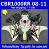 Injection molding ABS fairing kit for HONDA CBR1000RR 08-11 white black HANNSpree fairings set CBR 1000RR 2008 2009 2010 2011 +7 gifts Lr6