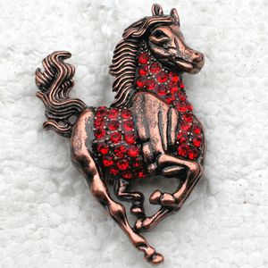 Wholesale rhinestone horse brooch for sale - Group buy C848 Red Crystal Rhinestone Running Horse Pin Brooch Pendant jewelry gift