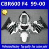 7Gifts white black fairings bodywork set for HONDA CBR 600 CBR600 F4 99 00 CBR600F4 1999 2000 new aftermarket fairing kit