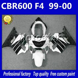 7Gifts white black fairings bodywork set for HONDA CBR 600 CBR600 F4 99 00 CBR600F4 1999 2000 new aftermarket fairing kit