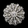 2 Inch Vintage Style Rhodium Silver Tone Large Size Flower Rhinestone Diamante Crystal Brooch for Women