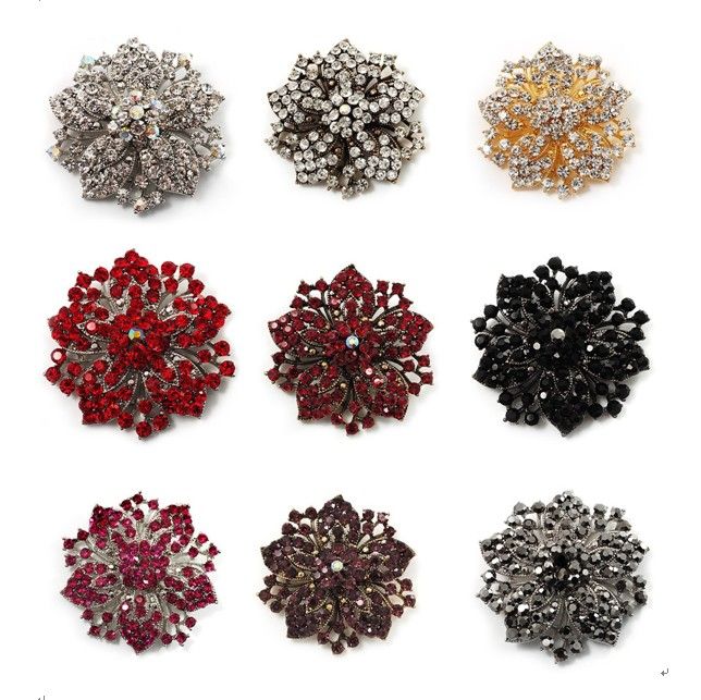 

2.1" Vintage Style Rhinestone Diamante Crystal Wedding Bouquet Large Starfish Pin Brooch Rhodium Silver Tone