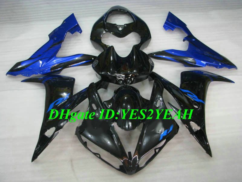 Motorcykel Fairing Kit för Yamaha YZFR1 04 05 06 YZF R1 2004 2005 2006 YZF1000 ABS Top Blue Black Fairings Set + Gifts YD14