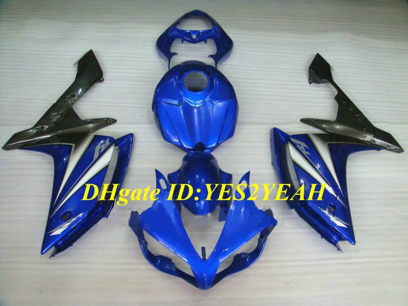 Wtrysk Morski Zestaw do Yamaha YZFR1 07 08 YZF R1 2007 2007 YZF1000 ABS Blue Black Fairings Set + Gifts YF04