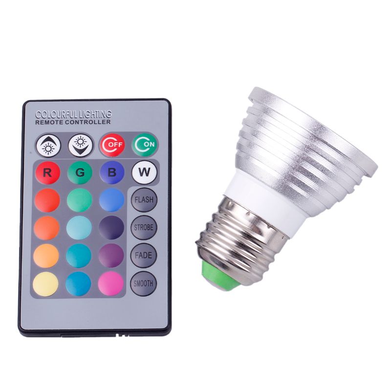 Magic Lighting LED Light Bulb And Remote With 16 Different Colors And 5 ...