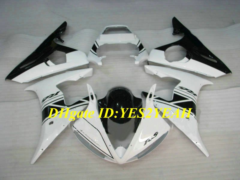Motorcykel Fairing Kit för Yamaha YZFR6 03 04 05 YZF R6 2003 2004 2005 YZF600 ABS White Black Fairings Set + Gifts YN20