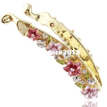 

New Hot sale fashion korean style flower banana clip hair combs accessories women rhinestone crystal hair jewelry