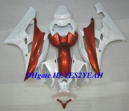 Custom Injection Mould Fairing kit for YAMAHA YZFR6 06 07 YZF R6 2006 2007 YZF600 ABS Plastic Red white Fairings set+Gifts YQ17