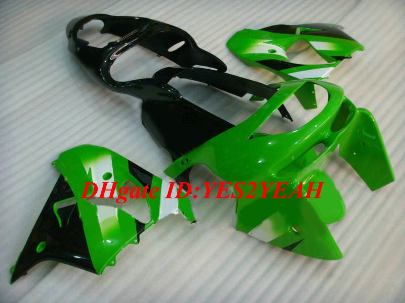 Kundenspezifisches Motorradverkleidungsset für KAWASAKI Ninja ZX9R 98 99 ZX 9R 1998 1999 ABS Grün Schwarz Verkleidungsset + Geschenke KC05