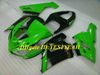 Hi-Grade Motorcykel Fairing Kit för Kawasaki Ninja ZX6R 636 05 06 ZX 6R 2005 2006 ABS Cool Green Black Fairings Set + Presenter SP19