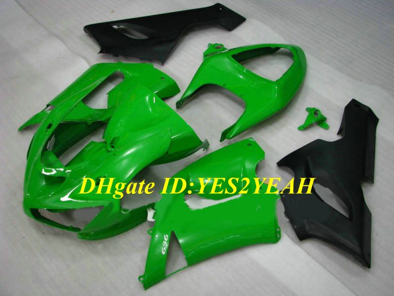 Exclusive Motorcycle Fairing kit for KAWASAKI Ninja ZX6R 636 05 06 ZX 6R 2005 2006 ABS Green black Fairings set+Gifts SP22