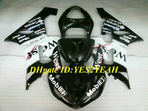 Custom Motorcycle Fairing kit for KAWASAKI Ninja ZX6R 636 05 06 ZX 6R 2005 2006 ABS WEST White black Fairings set+Gifts SP25