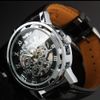 Steampunk New Mens Swiss Design Men039s Silber Skeleton Man Auto Mechanical Watch Männer Sport automatisch mechanische Handgelenk Uhr BL8666508