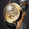 Water Proof Classic Men039s Black Leather Gold Dial Skeleton Automatic Mechanical Sport Auto Wrist Watch Water Resistant Dress 4842848