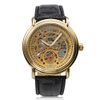 Water Proof Classic Men039s Black Leather Gold Dial Skeleton Automatic Mechanical Sport Auto Wrist Watch Water Resistant Dress 4842848