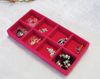 Ijs Fluwelen 3 stuks slot 8 roosters Sieraden Organisator Lade Rose Rood Zwart Grijs Bruin Fluwelen Sieraden Display Geschenkdoos84545788020697