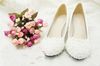 Free Shipping Flower Girl Dress Bridesmaid Shoes Woman White high heel bridal shoes lace flower wedding dress shoes