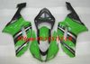 Kit de carénage de moto haut de gamme pour KAWASAKI Ninja ZX6R 636 07 08 ZX 6R 2007 2008 Ensemble de carénages ABS Cool vert noir + Cadeaux KB19