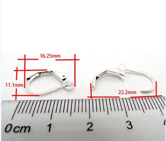 sell 16x11mm lot Silver Plated Ear Wire Hooks Nickel Jewelry Findings Components DIY7673742