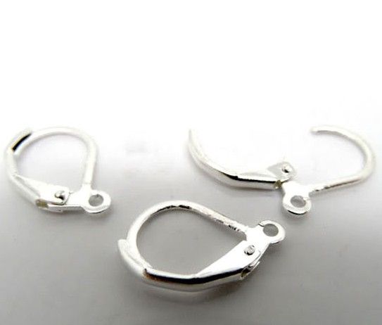 sell 16x11mm lot Silver Plated Ear Wire Hooks Nickel Jewelry Findings Components DIY7673742