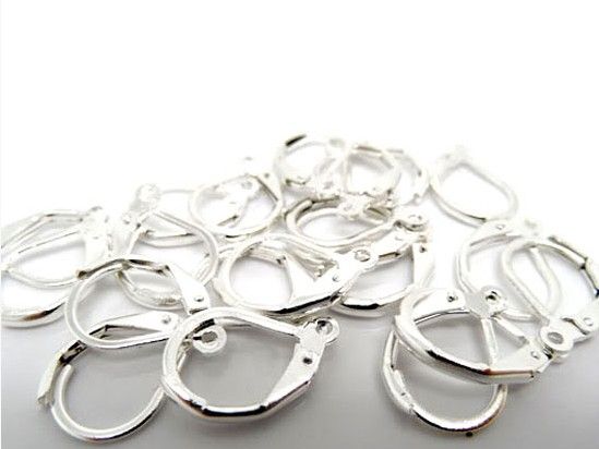 sell 16x11mm lot Silver Plated Ear Wire Hooks Nickel Jewelry Findings Components DIY7673742