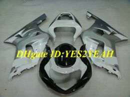Motorcycle Fairing kit for SUZUKI GSXR600 750 K1 01 02 03 GSXR600 GSXR750 2001 2002 2003 ABS White silver Fairings set+Gifts SM06