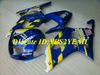 Kit de carénage de moto pour SUZUKI GSXR600 750 K1 01 02 03 GSXR600 GSXR750 2001 2002 2003 Ensemble de carénages ABS jaune bleu + cadeaux SM10
