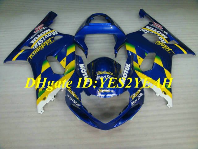 Мотоцикл обтекатель комплект для SUZUKI GSXR600 750 К1 01 02 03 GSXR600 GSXR750 2001 2002 2003 ABS желтый синий обтекатели комплект+подарки SM10